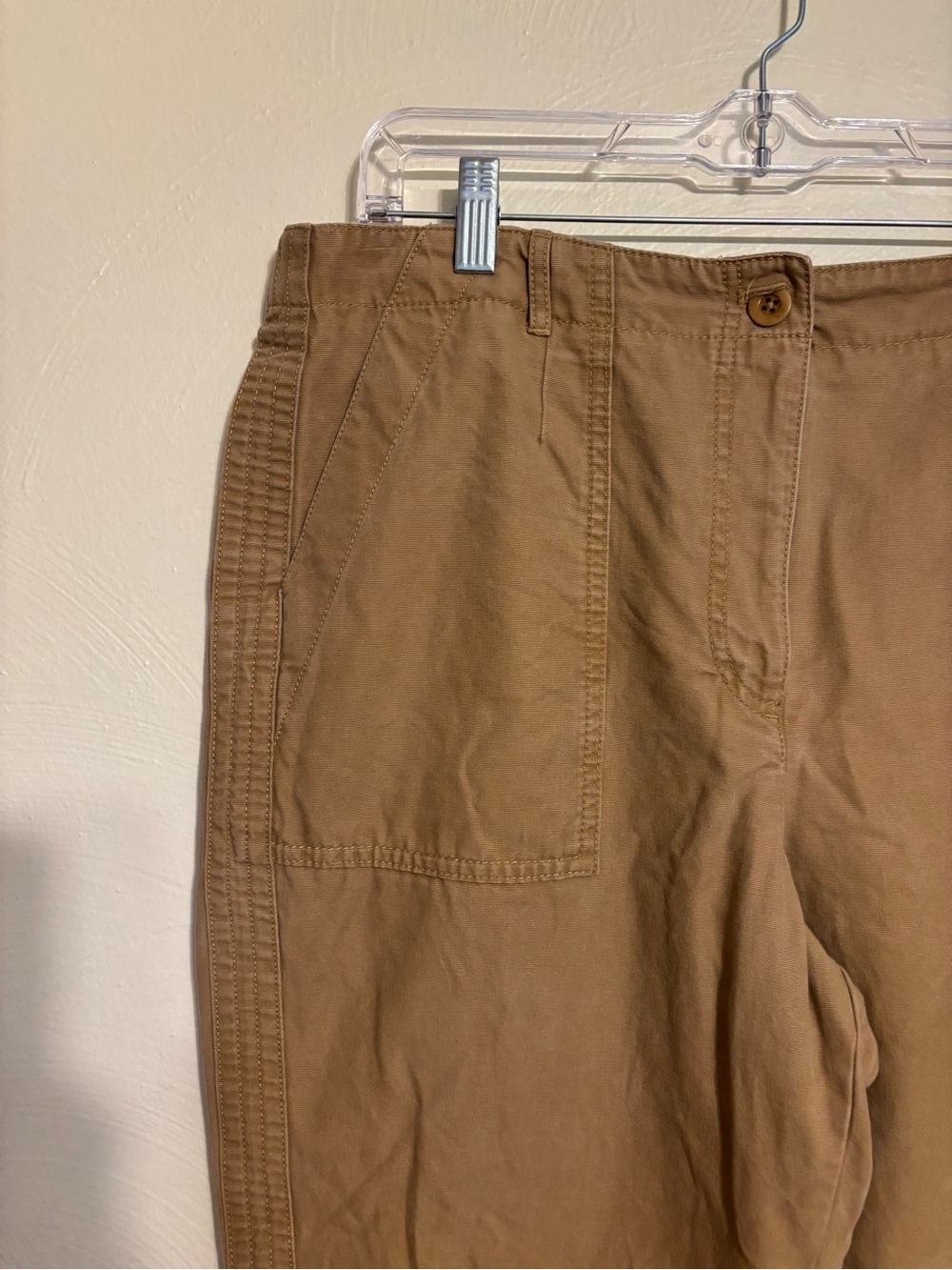 Talbots Slim Cargo Pants Womens 14 Tan Utility Cropped Ankle Pants Lyocell Blend - Picture 8 of 10